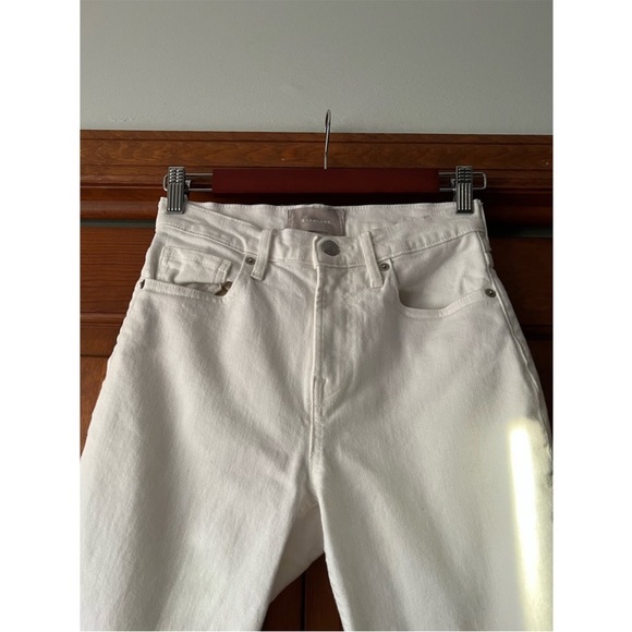 Everlane Women's High Rise Kick Crop Jeans Raw Hem Denim White Size 25R - Picture 5 of 11